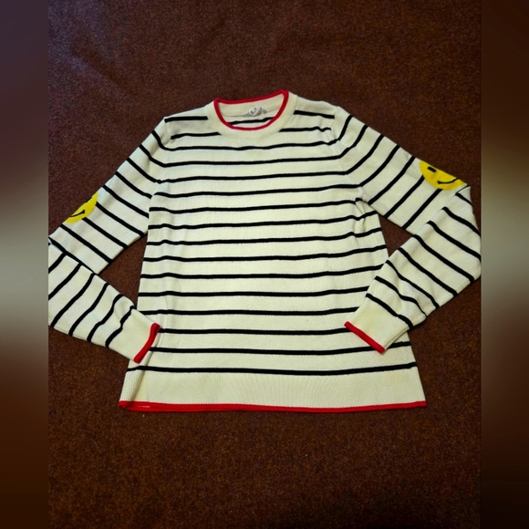 THML Smiley Face Shirt Size Small Sweater Pink, White, Blue And Yellow - Picture 1 of 7